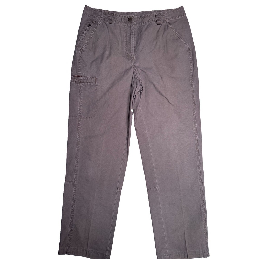 Vintage L.L.Bean Women's Size 10 Regular Gray Cargo Utility Pants Cotton 0314